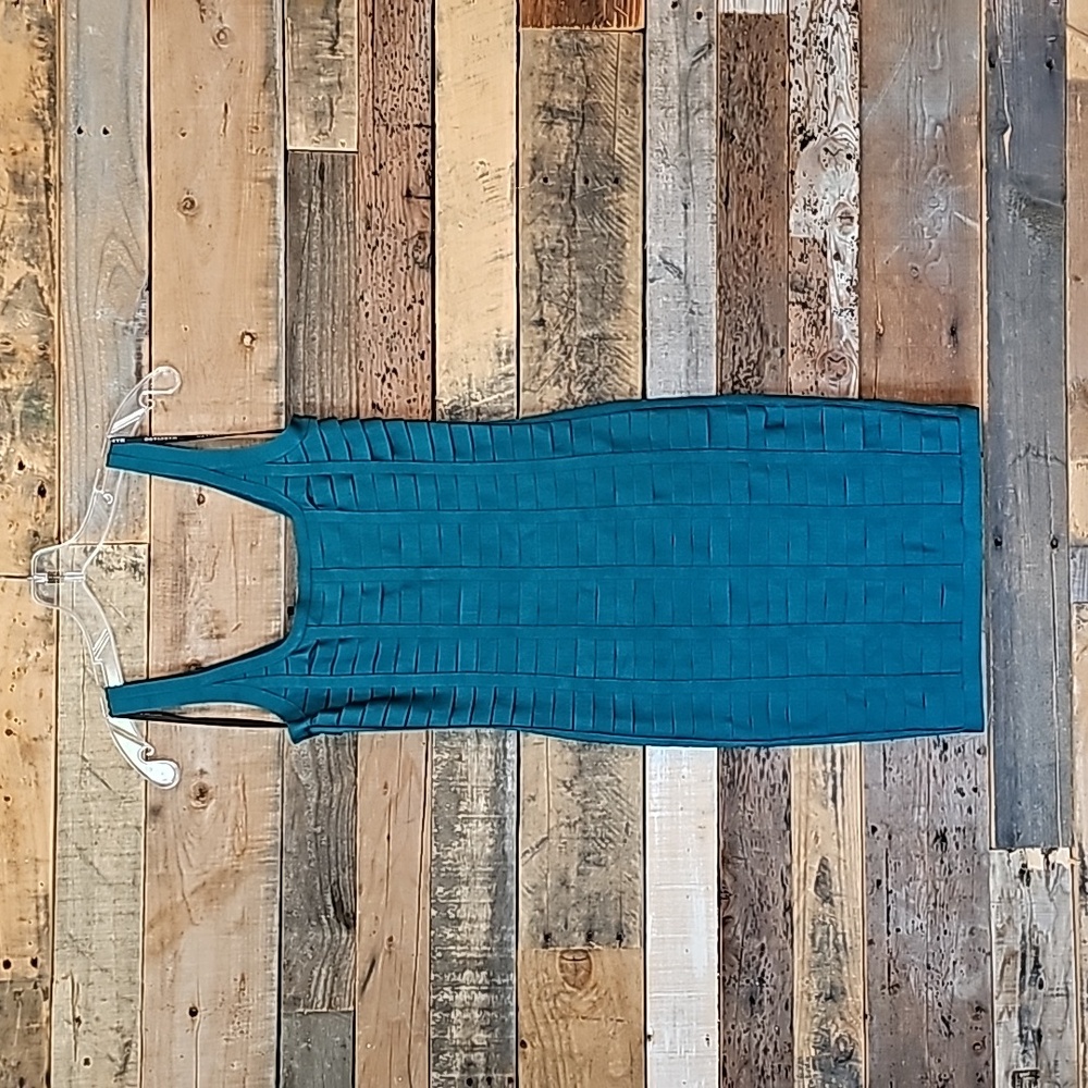 Marciano Vela Bandage Dress Ornate Teal XS